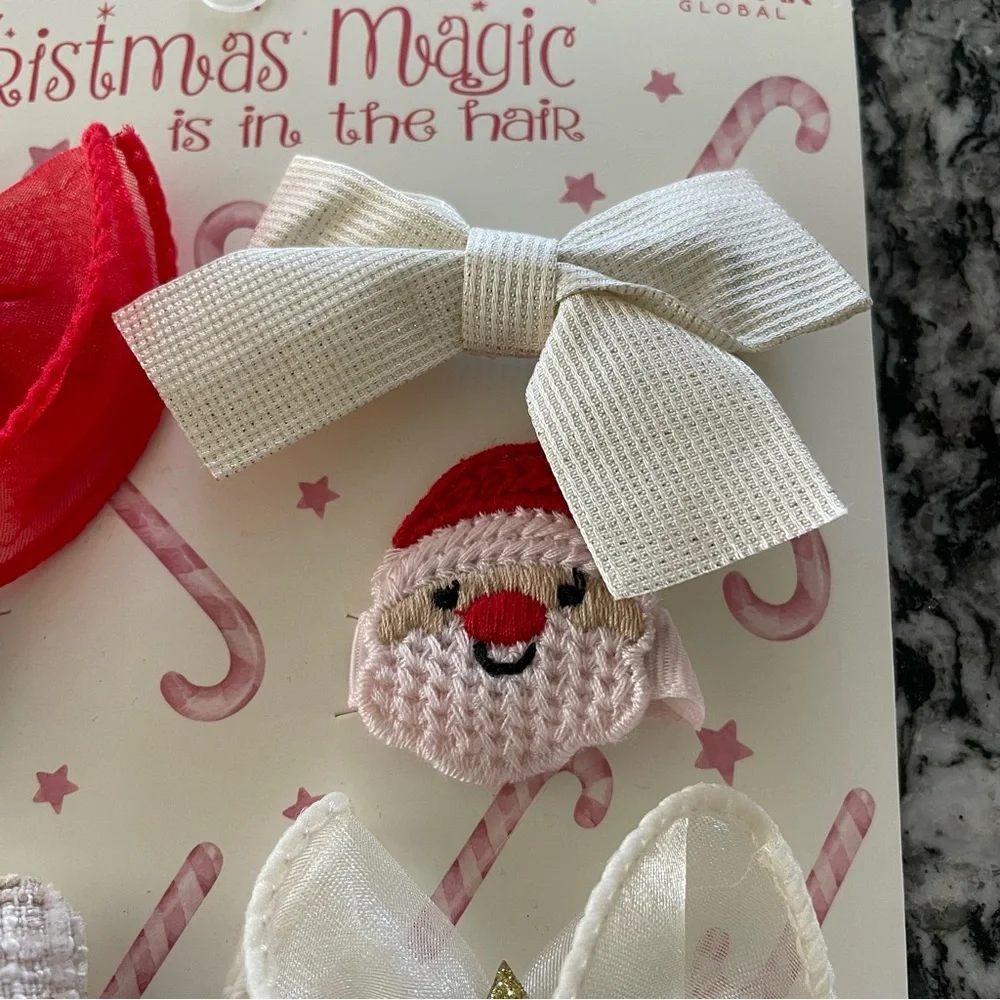 New Christmas Magic Is In The Hair Assorted Christmas Bows and Barrettes